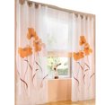 thumbnail image 3 of Sheer Curtains Orange Flowers, Spring Natural Floral Printed Voile Curtain Panels, 3 of 4