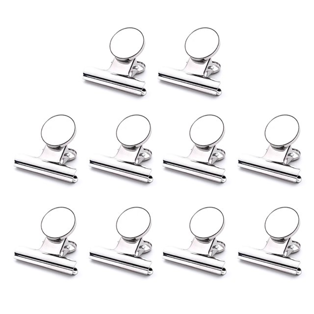 10 Pcs Pince Sans Rayures Pince Forte Recettes Murales Mémo Relieur en Acier Inoxydable Support de Message Mémo Tableau Blanc Autocollants pour Enseignant de Classe