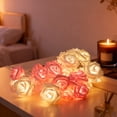 thumbnail image 4 of TanSiDing 2pcs Romantic Rose LED String Lights - Battery Operated Wedding Decor with Warm White Glow for Indoor Festive Party Decoration, 4 of 6