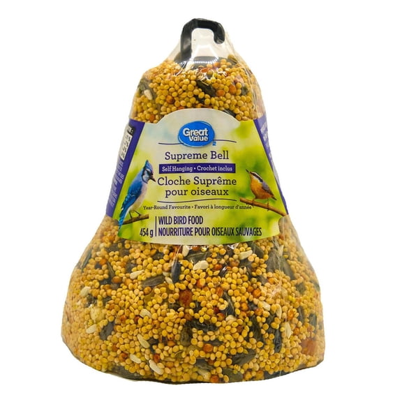 Great Value Nourriture pour oiseaux sauvages, cloche suprême pour oiseaux, friandise pour oiseaux sauvages, 454 g