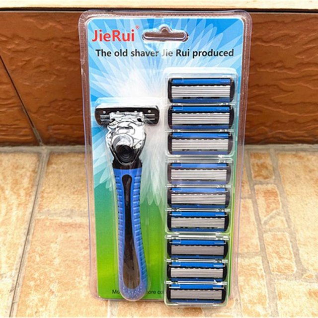 Razor For Men Comes With A Double Lubricated And Precision Trimmer Handle And 9 Blades