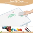 thumbnail image 3 of Kids Table and 4 Chairs Set, Height Adjustable Toddler Table and Chairs Set for Ages 2-10, Graffiti Desktop, Non-Slip Legs, Children Table for Daycare Home, 3 of 9