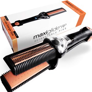 Maxiglide RP Redresseur de cheveux par Maxius avec des goupilles amovibles en fer plat brevetées pour un stylage plus rapide, la technologie Steam Burst pour un lissage sain et une protection contre la chaleur élimine Frizz