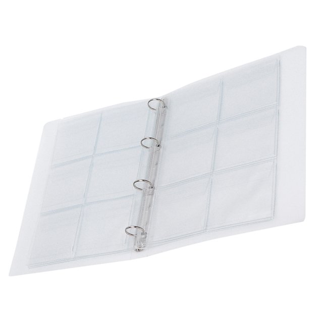 Livre de Rangement pour Badges, Classeur Transparent Collection de Badges Tri de Photos 6 Pages Dossier de Rangement Collection Tri de Pièces pour Photos pour Badges pour Coque + Intérieur à 6 Trous