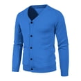 thumbnail image 1 of QIPOPIQ Cardigans Décontractés pour Hommes Coupe Ajustée Col en V Basique Conçus Manches Longues Boutonnés Liquidation, 1 of 7