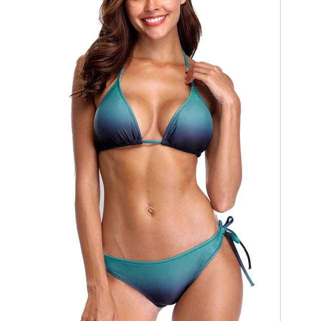 Charmo Women's Bikini Set Gradient Swimsuits Top with Bottom Swimwear Bathing Suits