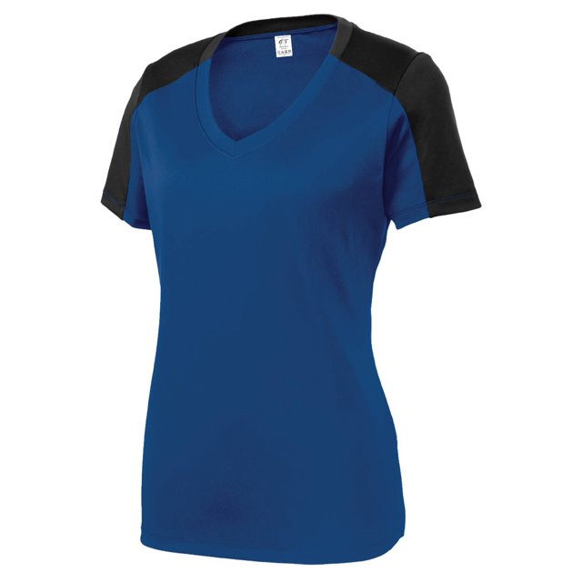 Gravity Threads Chemise à Manches Bloquées pour Femmes - Bleu Royal/noir - Très Grand