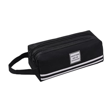 Large Pencil Case,Double-Layer Cloth Pencil Case Large Capacity Double-Pull Pencil Case Students Portable Zipper Portable Pencil Case,Zipper Pencil Case,School Pencil Case