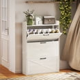 thumbnail image 2 of HOMCOM Armoire à Chaussures Étroite Armoire de Rangement pour Chaussures Style Ferme Chêne Blanc, 2 of 10