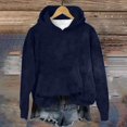 thumbnail image 1 of IMENGL Casual plush solid color hoodie, Blue 2XL, Size M-2XL, 1 of 4