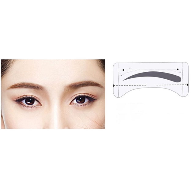 fastboy 8 Pairs Grooming Shaping Eyebrow Template Stickers Eyebrow Stencils Drawing Card