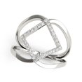 thumbnail image 1 of Bague en Or Blanc 14k à Motif Entrelacé avec Diamant 1/5 cttw Taille 4, 1 of 4