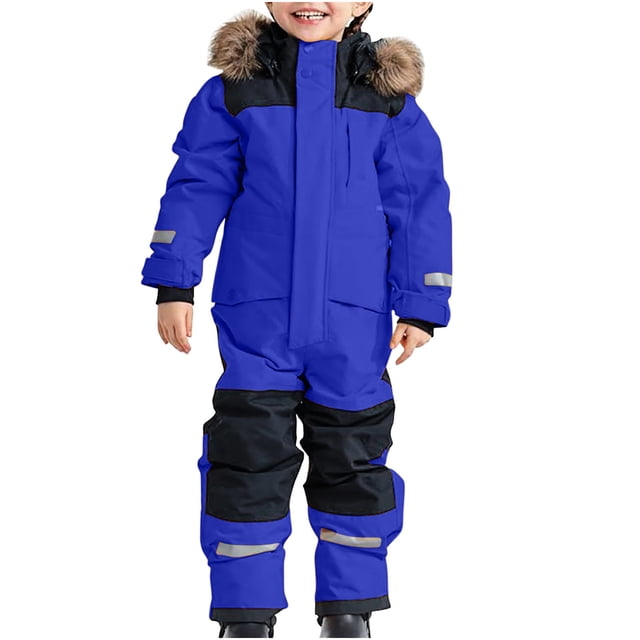 Japceit Manteau de Ski pour Enfants Filles Enfants Filles Garçons Combinaisons de Neige Colorées une Pièce Combinaisons de Ski Manteaux Combinaisons d'Hiver