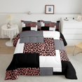 thumbnail image 2 of YST Black Striped 7 Pcs Comforter Set for Teens Youth,Geometric Bedding Sets Full,Leopard Texture Bed in A Bag,Abstract Art Reversible Bed Sets with Sheet Set Microfiber, 2 of 5