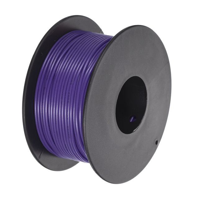 Uxcell Fil de Raccordement 26AWG 30m/100 Pieds Violet, Fil Électrique UL1007 Bobine