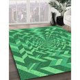 thumbnail image 3 of Ahgly Tapis d'Intérieur Lavable en Machine Carré Transitionnel Vert Néon, 4 Pieds Carré, 3 of 7