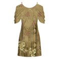 thumbnail image 5 of Jusqu'à 65 % de Rabais! Robes d'Été Mode pour Femmes 2024 Grande Taille Imprimé Manches Courtes Épaules Dénudées Col Rond Robe, 5 of 5