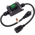 thumbnail image 1 of GFDYREE Extension Cord with Inline Switch On/Off IP67 Waterproof 20A 250V 16AWG 2FT 3Pin Outlets Plugs Power Cord Green Led Rocker Switch for Outdoor Christmas Lights Holiday Lights, 1 of 6