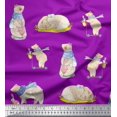 thumbnail image 1 of Soimoi Satin Silk Fabric Cycle,Rabbit & Bear Kids Printed Fabric 1 Yard 42 Inch Wide, 1 of 2