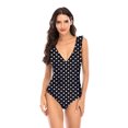 thumbnail image 1 of Ruffle One Piece Swimsuits for Women V Neck Ruched Monokini Bathing Suits, 1 of 3