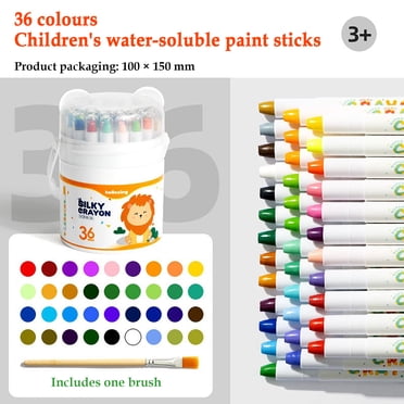 Rewenti 12/24/36/48pcs Mess-Free Washable Crayons For Toddlers Silk Speed Drying Crayon Oil Painting Stick Barrel Colorful Pen