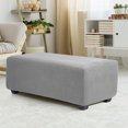 thumbnail image 1 of SNNROO Stretch Indoor Ottoman Slipcover Jacquard Rectangle Footstool Cover Dark Gray X-Large, 1 of 7