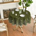 thumbnail image 2 of Spring Summer Tablecloth 70×70 Inch Round, Wild Flowers Floral Moss Green Washable Seasonal Table Cover for Party Picnic Dinner Decor, 2 of 6