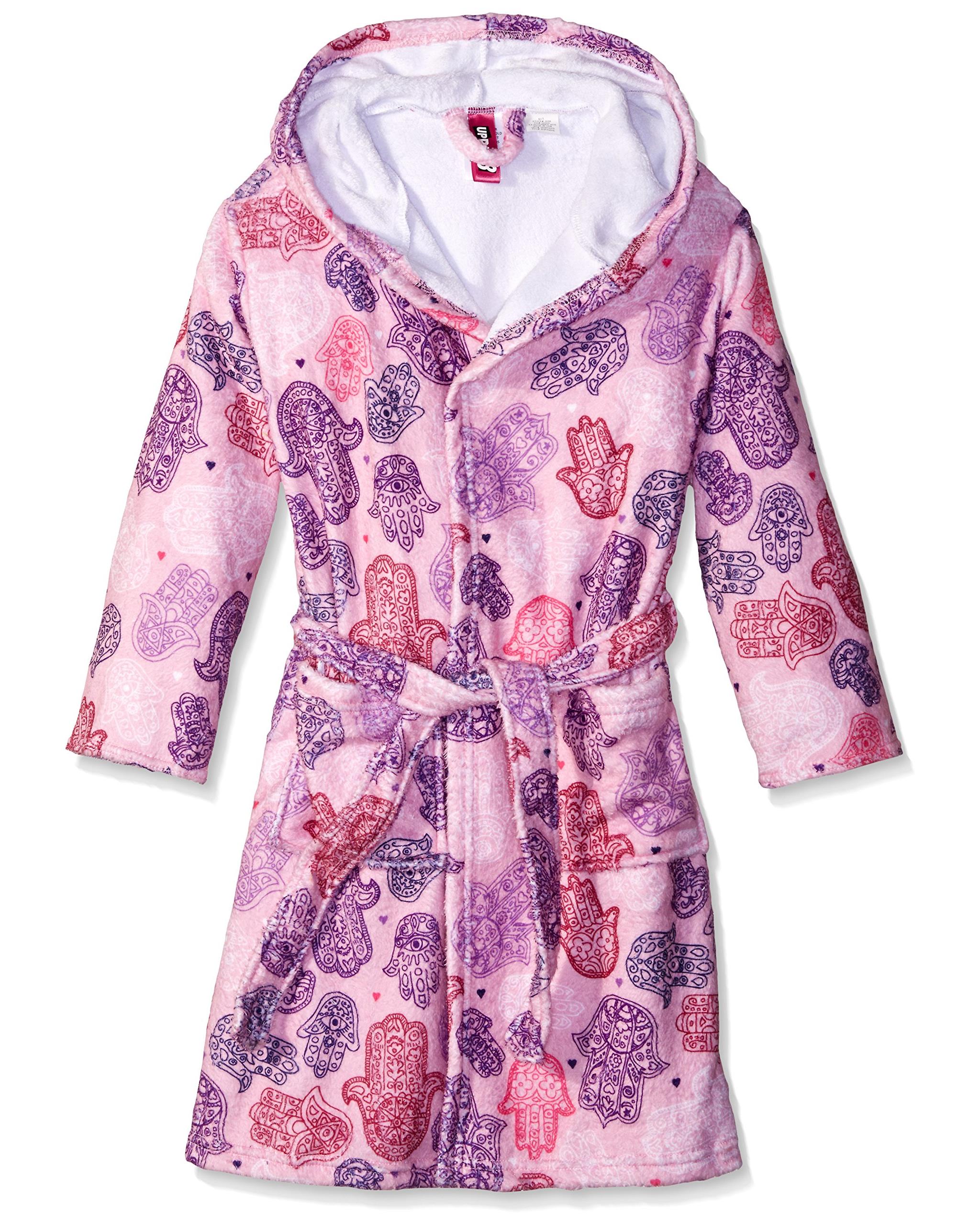 Up Past 8 Girls' Bathrobe Fuzzy Hooded Robe Sleepwear
