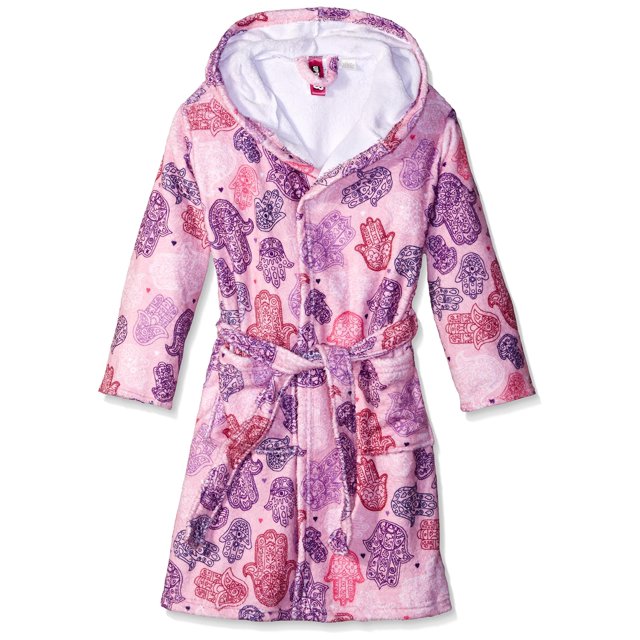 Up Past 8 Girls' Bathrobe Fuzzy Hooded Robe Sleepwear