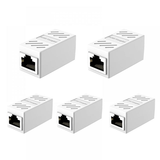 DEBGFS Ethernet Connectors Rj45 Coupler Ethernet Cable Extender Female To Female Network Coupler Network Female Adapter(Pack Of 5),white