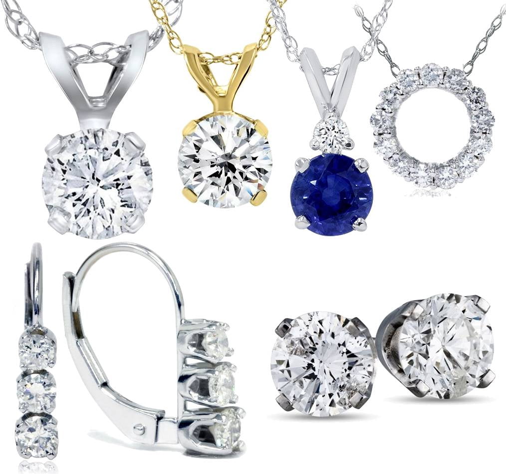 Puces en Diamants.65 Ct en Or Jaune 14 K