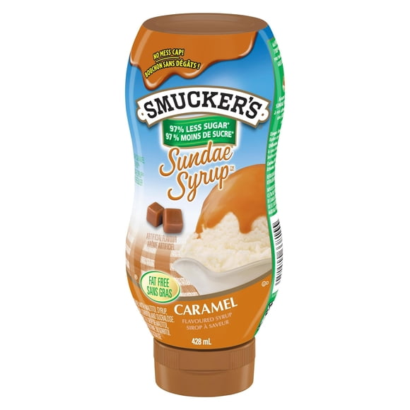 Sirop pour sundae Smucker's, sirop aromatisé au caramel, sans sucre ajouté, 428 ml