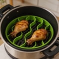thumbnail image 2 of LFKERWMG Made in Canda Silicone Roasting Rack Oval Heat Cooking Rack Dishwasher Microwave Features:, 2 of 8