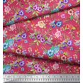 thumbnail image 2 of Soimoi Poly Georgette Fabric Leaves, & Rose Floral Print Sewing Fabric Yard 52 Inch Wide, 2 of 3