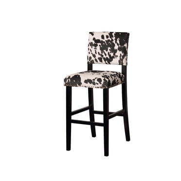 Noah Black Cow Print Bar Stool