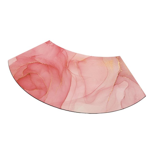 Abbracc Bathroom Rug Bath Mat Fan Shaped Foot Rug Soft Absorbent Shower Rug Bath Rug Pink