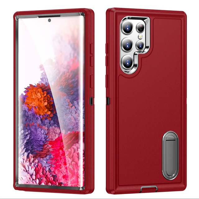 for Samsung Galaxy S22 Ultra 5G Case, Samsung S22 Ultra Phone Case with Built in Kickstand, Shockproof/Dustproof/Drop Proof Heavy Duty Military-Grade Rugged Protective Cover for Samsung S22 Ultra 5G