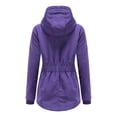 thumbnail image 2 of Innerwin Manteau à Capuche pour Femmes Veste à Cordon Manches Longues Boutons Violet P, 2 of 5