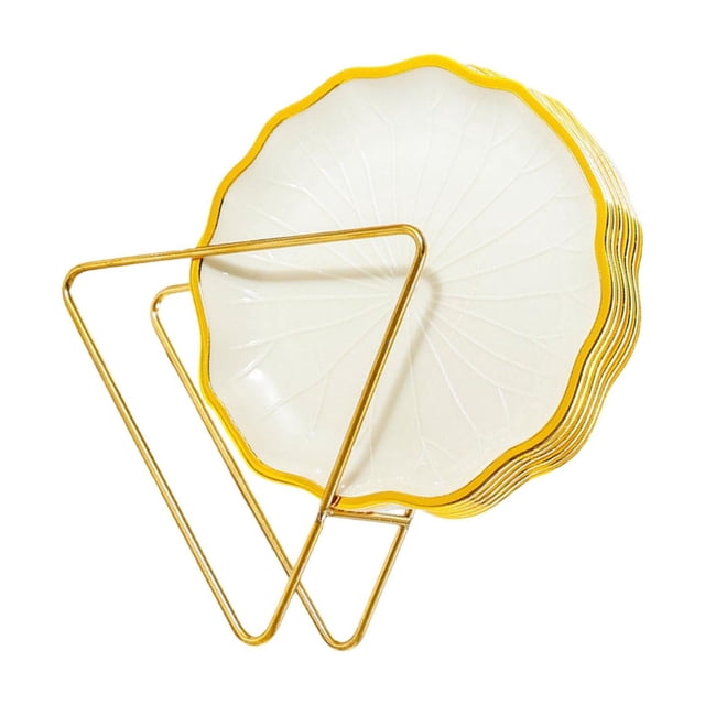 QualitChoice 6x Dishes Set Tableware Kitchen Dish Plate Plate Bone for Outdoor Home Party Beige
