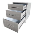 thumbnail image 4 of AKDSteel Outdoor Kitchen Drawers, 24" x 6.5" x 23" Stainless Steel Flush Mount Bbq Drawers With Grooved Handle, 3-Layer Design, 4 of 7