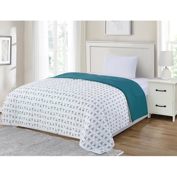 Mainstays Bows Reversible Comforter Twin