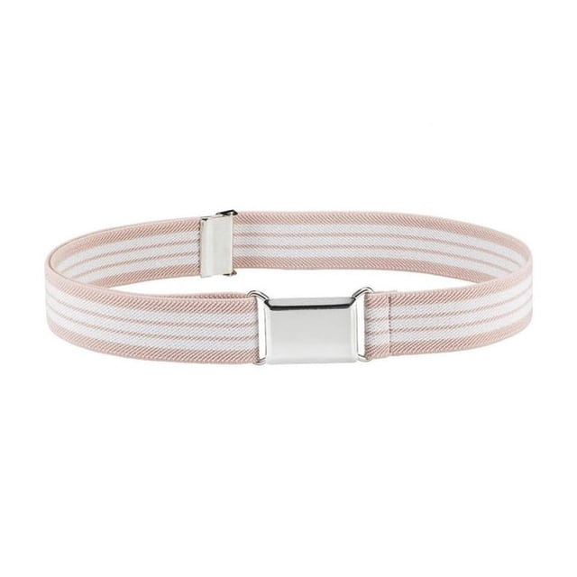 1 Ensemble Ceinture Élastique Simple pour Enfants Garçons Boucle Ajustable Taille Extensible Réutilisable Lavable Jeans Accessoires de Vêtements Rayure Rose Blanche