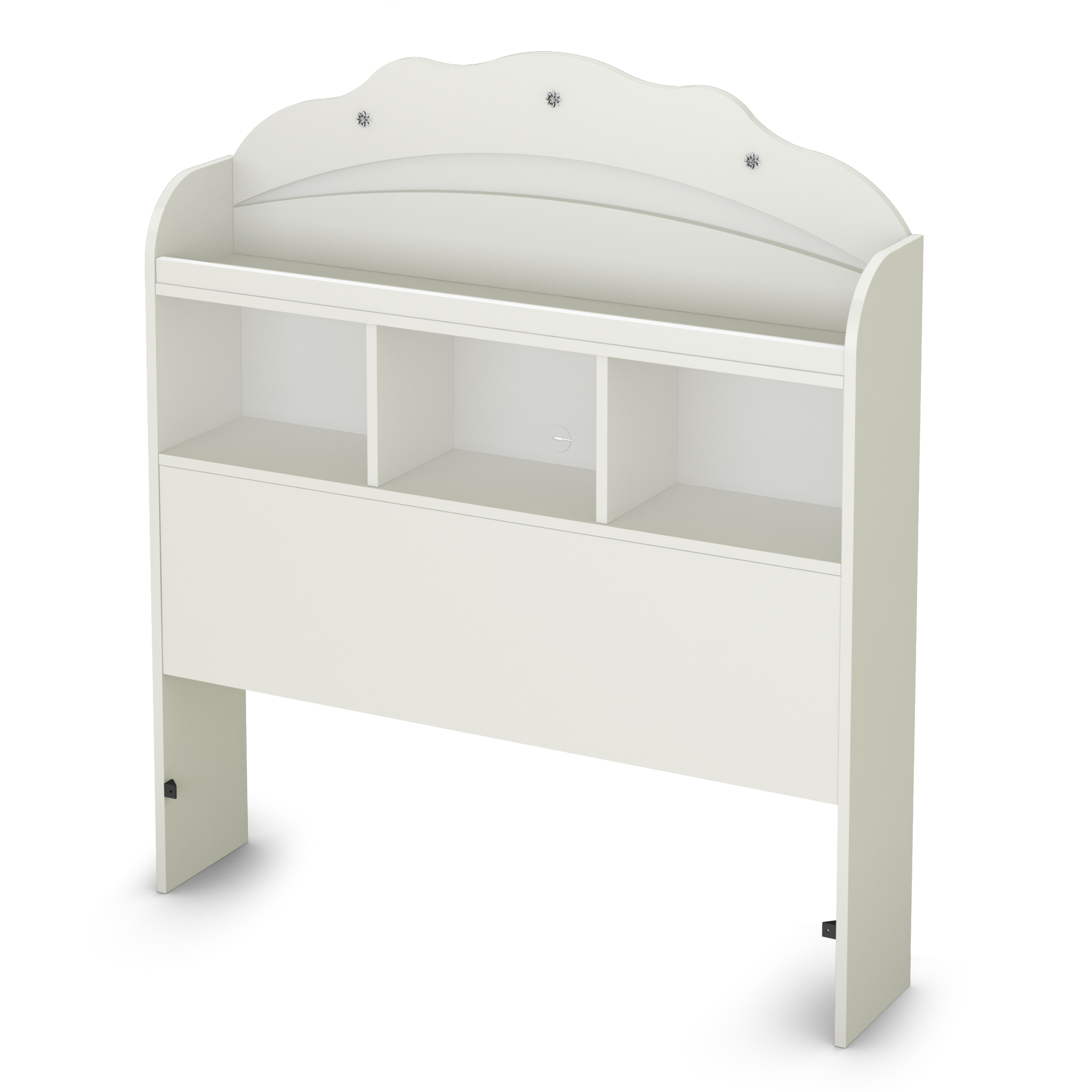 South Shore Tiara Twin Bookcase Headboard with Storage, in Pure White