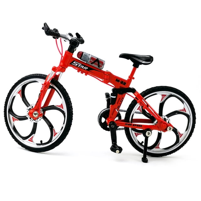 Miniature Mountain Bike Foldable 1:10 Bicycle Model Finger Bike Toy for Desktop