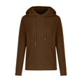 thumbnail image 4 of Swstbby Liquidation d'Automne! Hauts d'Automne pour Femmes Grande Taille, Chandail à Capuche à Manches Longues Col Rond Couleur Unie Café m, 4 of 4