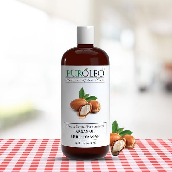 PUROLEO Argan Oil 16 Fl Oz/473 ML (Packed In Canada) 100% Pure argan oil for hair, Face & Skin Carrier Oil, Imported from Morocco, argon oil, maroko oil