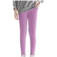 thumbnail image 4 of Timegard Girls Clothes 2pc Slim Fitting Pants Lightweight Solid Color Everyday Casual Stretch Leggings, 4 of 8