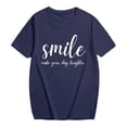 thumbnail image 3 of T-shirt Décontracté à la Mode à Manches Courtes pour Usage Quotidien avec Col Rond et Imprimé Graphique, Coupe Ample, Haut pour Femme pour un Confort Quotidien, 3 of 4