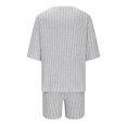 thumbnail image 3 of Mikilon Pyjama Décontracté pour Femmes, Ensemble de Sommeil d'Été, Confortable, Version Ample, Col Rond, Ensemble Deux Pièces, Manches Courtes, Blouse/chemise à Col Rond, Gris, M, 3 of 6
