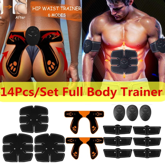 14Pcs/Set Full Body EMS Intelligent Training Gear, Hip Trainer Buttocks Lifter, Abdominal Muscle Training Smart Body Building Fitness